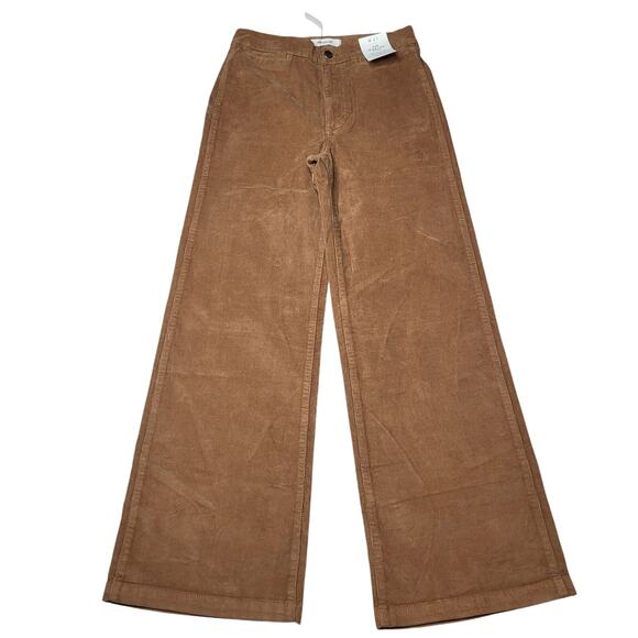 Madewell Wide Leg Corduroy Pants Tan Brown High Rise Full Length Stretch 27 - Picture 3 of 12